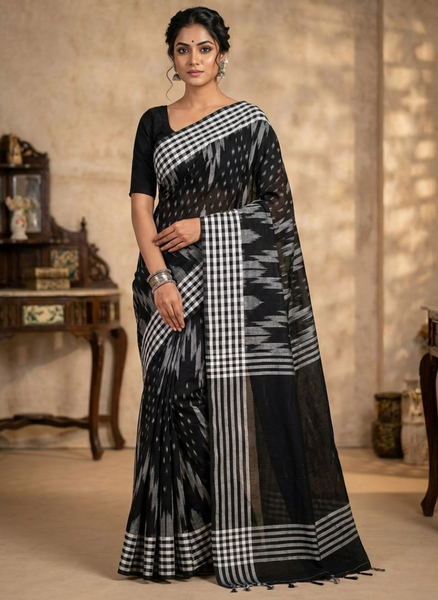 Black premium handloom sambalpuri