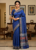 Premium Handloom Sambalpuri saree- blue dark