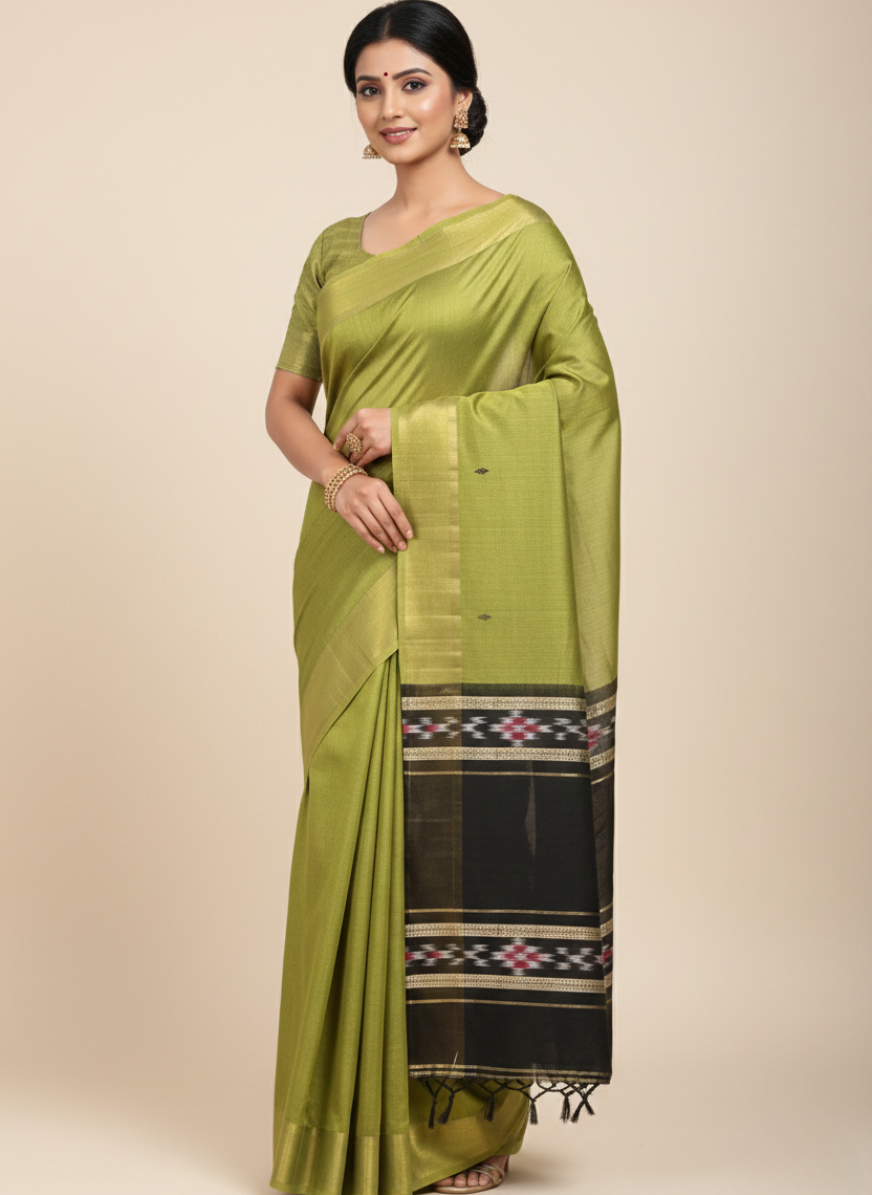 Black pochampally Ikat checks- handloom cotton