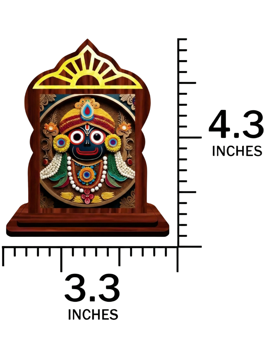 Premium Wooden Lord Jagannath Art Frame | Tabletop Divine Decor