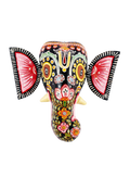 Hand-Painted Papier-Mâché Elephant Head | Sustainable Wall Decor