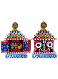 Miniature Wooden Jagannath Temple | Hand-Painted Portable Shrine (Odisha Craft)